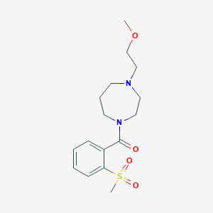 molecular formula C16H24N2O4S B7544680 [4-(2-Methoxyethyl)-1,4-diazepan-1-yl]-(2-methylsulfonylphenyl)methanone 