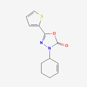molecular formula C12H12N2O2S B7544715 3-Cyclohex-2-en-1-yl-5-thiophen-2-yl-1,3,4-oxadiazol-2-one 