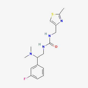 molecular formula C16H21FN4OS B7544718 1-[2-(Dimethylamino)-2-(3-fluorophenyl)ethyl]-3-[(2-methyl-1,3-thiazol-4-yl)methyl]urea 