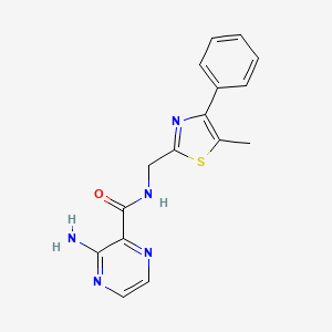 molecular formula C16H15N5OS B7544760 3-amino-N-[(5-methyl-4-phenyl-1,3-thiazol-2-yl)methyl]pyrazine-2-carboxamide 