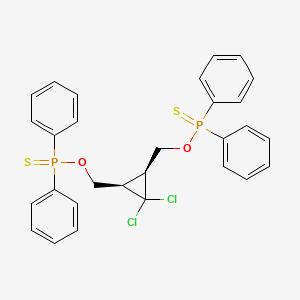 molecular formula C29H26Cl2O2P2S2 B7544762 [(1R,3S)-2,2-dichloro-3-(diphenylphosphinothioyloxymethyl)cyclopropyl]methoxy-diphenyl-sulfanylidene-lambda5-phosphane 