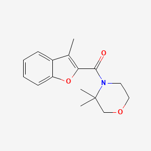 molecular formula C16H19NO3 B7544778 (3,3-Dimethylmorpholin-4-yl)-(3-methyl-1-benzofuran-2-yl)methanone 