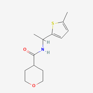 molecular formula C13H19NO2S B7544801 N-[1-(5-methylthiophen-2-yl)ethyl]oxane-4-carboxamide 