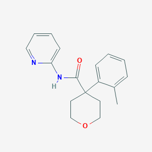 molecular formula C18H20N2O2 B7544837 4-(2-methylphenyl)-N-pyridin-2-yloxane-4-carboxamide 