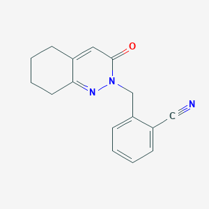 molecular formula C16H15N3O B7544839 2-[(3-Oxo-5,6,7,8-tetrahydrocinnolin-2-yl)methyl]benzonitrile 