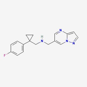 molecular formula C17H17FN4 B7544872 N-[[1-(4-fluorophenyl)cyclopropyl]methyl]-1-pyrazolo[1,5-a]pyrimidin-6-ylmethanamine 