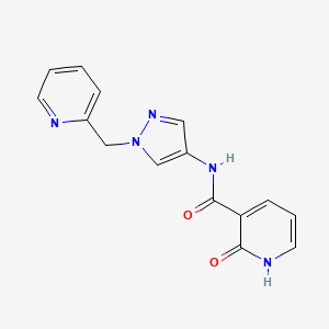 molecular formula C15H13N5O2 B7544877 2-oxo-N-[1-(pyridin-2-ylmethyl)pyrazol-4-yl]-1H-pyridine-3-carboxamide 