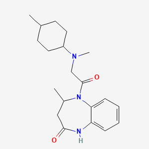 molecular formula C20H29N3O2 B7544886 4-methyl-5-[2-[methyl-(4-methylcyclohexyl)amino]acetyl]-3,4-dihydro-1H-1,5-benzodiazepin-2-one 