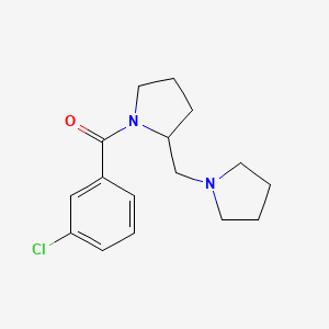 molecular formula C16H21ClN2O B7544890 (3-Chlorophenyl)-[2-(pyrrolidin-1-ylmethyl)pyrrolidin-1-yl]methanone 