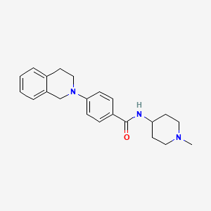molecular formula C22H27N3O B7544979 4-(3,4-dihydro-1H-isoquinolin-2-yl)-N-(1-methylpiperidin-4-yl)benzamide 