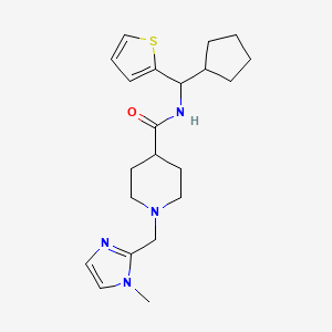 N-[cyclopentyl(thiophen-2-yl)methyl]-1-[(1-methylimidazol-2-yl)methyl]piperidine-4-carboxamide