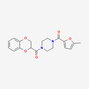 molecular formula C19H20N2O5 B7544983 2,3-Dihydro-1,4-benzodioxin-3-yl-[4-(5-methylfuran-2-carbonyl)piperazin-1-yl]methanone 