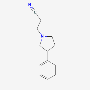 molecular formula C13H16N2 B7544988 3-(3-Phenylpyrrolidin-1-yl)propanenitrile 