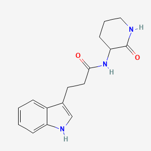 molecular formula C16H19N3O2 B7544995 3-(1H-indol-3-yl)-N-(2-oxopiperidin-3-yl)propanamide 