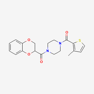 molecular formula C19H20N2O4S B7545003 2,3-Dihydro-1,4-benzodioxin-3-yl-[4-(3-methylthiophene-2-carbonyl)piperazin-1-yl]methanone 