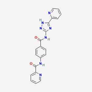 molecular formula C20H15N7O2 B7545019 N-[4-[(5-pyridin-2-yl-1H-1,2,4-triazol-3-yl)carbamoyl]phenyl]pyridine-2-carboxamide 