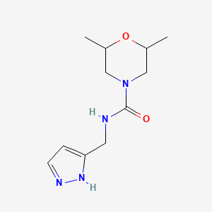 2,6-dimethyl-N-(1H-pyrazol-5-ylmethyl)morpholine-4-carboxamide