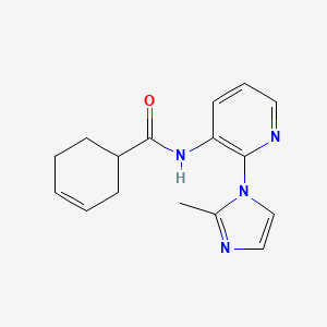 molecular formula C16H18N4O B7545038 N-[2-(2-methylimidazol-1-yl)pyridin-3-yl]cyclohex-3-ene-1-carboxamide 