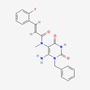 molecular formula C21H19FN4O3 B7545043 (E)-N-(6-amino-1-benzyl-2,4-dioxopyrimidin-5-yl)-3-(2-fluorophenyl)-N-methylprop-2-enamide 