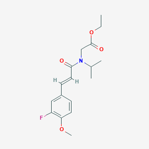 ethyl 2-[[(E)-3-(3-fluoro-4-methoxyphenyl)prop-2-enoyl]-propan-2-ylamino]acetate