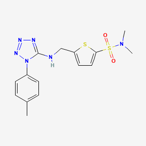 molecular formula C15H18N6O2S2 B7545066 N,N-dimethyl-5-[[[1-(4-methylphenyl)tetrazol-5-yl]amino]methyl]thiophene-2-sulfonamide 