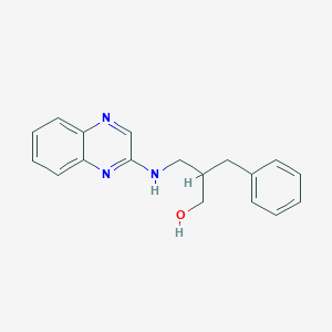 molecular formula C18H19N3O B7545078 2-Benzyl-3-(quinoxalin-2-ylamino)propan-1-ol 