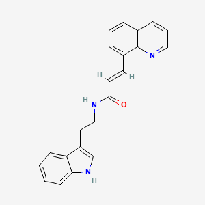 molecular formula C22H19N3O B7545087 (E)-N-[2-(1H-indol-3-yl)ethyl]-3-quinolin-8-ylprop-2-enamide 