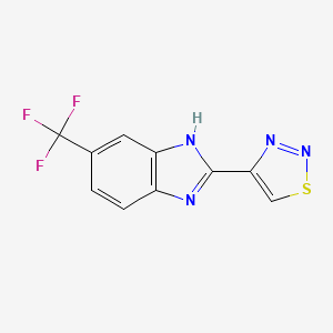 molecular formula C10H5F3N4S B7545099 4-[6-(trifluoromethyl)-1H-benzimidazol-2-yl]thiadiazole 