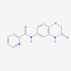 molecular formula C14H11N3O3 B7545124 N-(3-oxo-4H-1,4-benzoxazin-6-yl)pyridine-2-carboxamide 