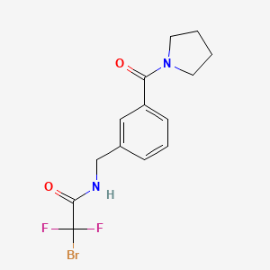 molecular formula C14H15BrF2N2O2 B7545129 2-bromo-2,2-difluoro-N-[[3-(pyrrolidine-1-carbonyl)phenyl]methyl]acetamide 