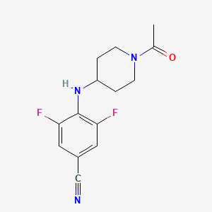 molecular formula C14H15F2N3O B7545148 4-[(1-Acetylpiperidin-4-yl)amino]-3,5-difluorobenzonitrile 