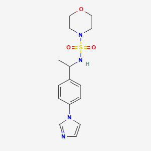 molecular formula C15H20N4O3S B7545162 N-[1-(4-imidazol-1-ylphenyl)ethyl]morpholine-4-sulfonamide 