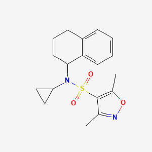 N-cyclopropyl-3,5-dimethyl-N-(1,2,3,4-tetrahydronaphthalen-1-yl)-1,2-oxazole-4-sulfonamide