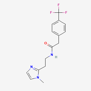 molecular formula C15H16F3N3O B7545173 N-[2-(1-methylimidazol-2-yl)ethyl]-2-[4-(trifluoromethyl)phenyl]acetamide 