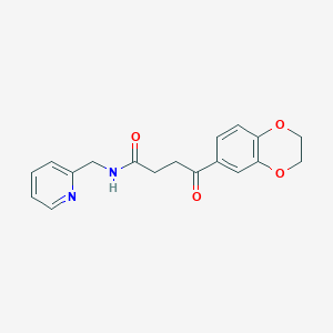 molecular formula C18H18N2O4 B7545219 4-(2,3-dihydro-1,4-benzodioxin-6-yl)-4-oxo-N-(pyridin-2-ylmethyl)butanamide 