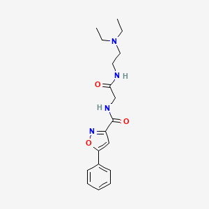 molecular formula C18H24N4O3 B7545225 N-[2-[2-(diethylamino)ethylamino]-2-oxoethyl]-5-phenyl-1,2-oxazole-3-carboxamide 
