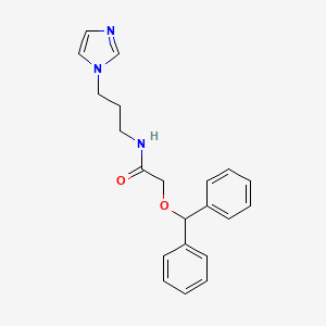 molecular formula C21H23N3O2 B7545272 2-benzhydryloxy-N-(3-imidazol-1-ylpropyl)acetamide 