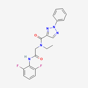 molecular formula C19H17F2N5O2 B7545283 N-[2-(2,6-difluoroanilino)-2-oxoethyl]-N-ethyl-2-phenyltriazole-4-carboxamide 