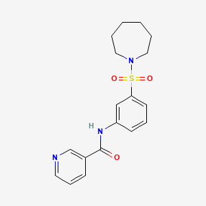 molecular formula C18H21N3O3S B7545295 N-[3-(azepan-1-ylsulfonyl)phenyl]pyridine-3-carboxamide 