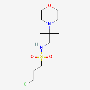 molecular formula C11H23ClN2O3S B7545309 3-chloro-N-(2-methyl-2-morpholin-4-ylpropyl)propane-1-sulfonamide 