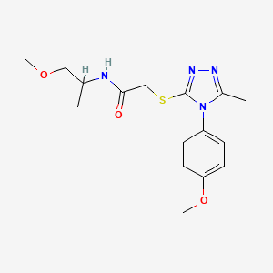 molecular formula C16H22N4O3S B7545330 2-[[4-(4-methoxyphenyl)-5-methyl-1,2,4-triazol-3-yl]sulfanyl]-N-(1-methoxypropan-2-yl)acetamide 