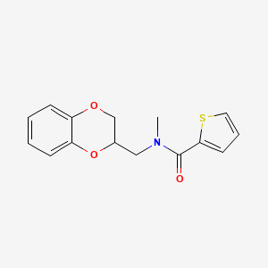 molecular formula C15H15NO3S B7545364 N-(2,3-dihydro-1,4-benzodioxin-3-ylmethyl)-N-methylthiophene-2-carboxamide 