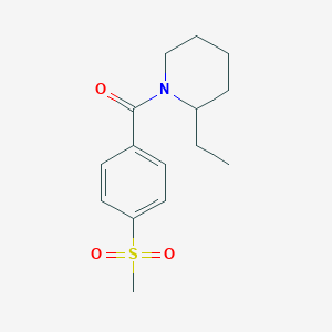 molecular formula C15H21NO3S B7545375 (2-Ethylpiperidin-1-yl)-(4-methylsulfonylphenyl)methanone 