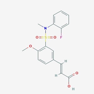 molecular formula C17H16FNO5S B7545399 (E)-3-[3-[(2-fluorophenyl)-methylsulfamoyl]-4-methoxyphenyl]prop-2-enoic acid 