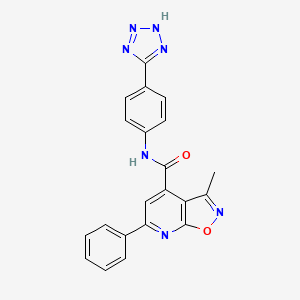 molecular formula C21H15N7O2 B7545461 3-methyl-6-phenyl-N-[4-(2H-tetrazol-5-yl)phenyl]-[1,2]oxazolo[5,4-b]pyridine-4-carboxamide 