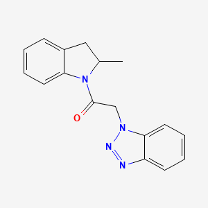 molecular formula C17H16N4O B7545488 2-(1H-benzotriazol-1-yl)-1-(2-methyl-2,3-dihydro-1H-indol-1-yl)ethanone 