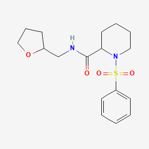 molecular formula C17H24N2O4S B7545494 1-(benzenesulfonyl)-N-(oxolan-2-ylmethyl)piperidine-2-carboxamide 
