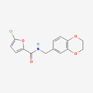 molecular formula C14H12ClNO4 B7545505 5-chloro-N-(2,3-dihydro-1,4-benzodioxin-6-ylmethyl)furan-2-carboxamide 