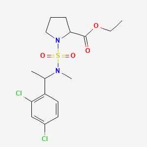 molecular formula C16H22Cl2N2O4S B7545512 Ethyl 1-[1-(2,4-dichlorophenyl)ethyl-methylsulfamoyl]pyrrolidine-2-carboxylate 