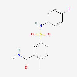 molecular formula C15H15FN2O3S B7545525 5-[(4-fluorophenyl)sulfamoyl]-N,2-dimethylbenzamide 